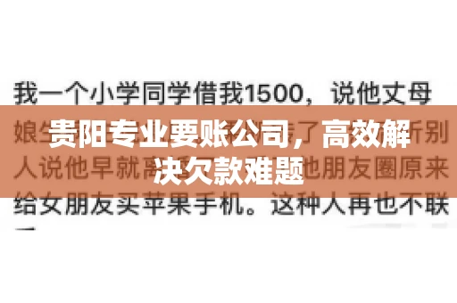 贵阳专业要账公司，高效解决欠款难题