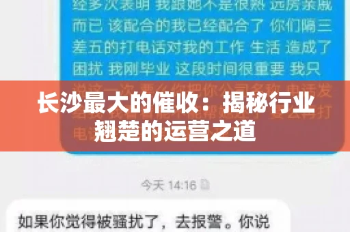长沙最大的催收：揭秘行业翘楚的运营之道