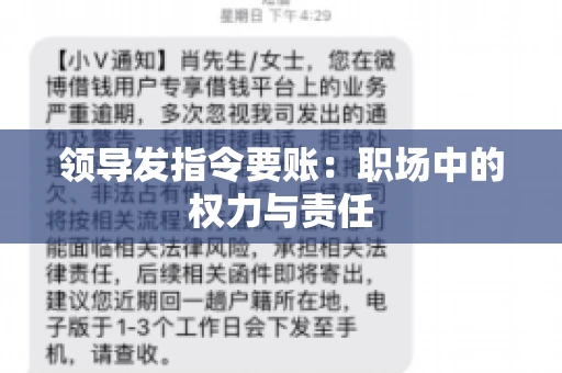 领导发指令要账：职场中的权力与责任
