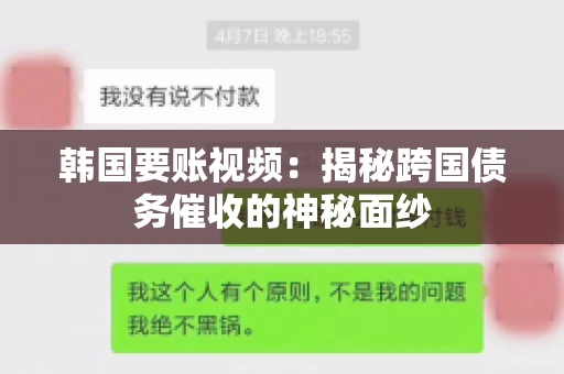 韩国要账视频：揭秘跨国债务催收的神秘面纱