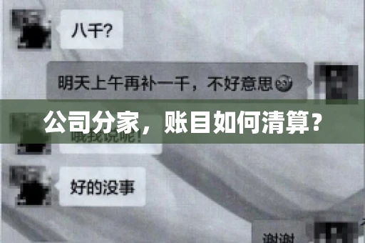 公司分家，账目如何清算？