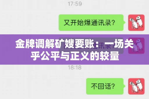 金牌调解矿嫂要账：一场关乎公平与正义的较量