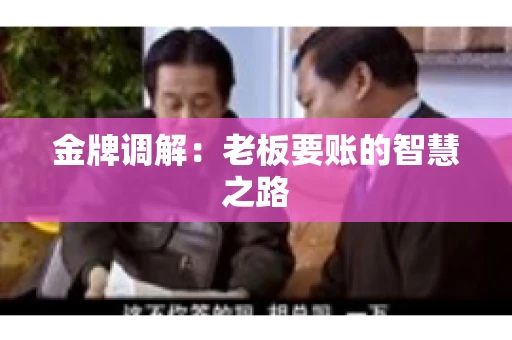 金牌调解：老板要账的智慧之路