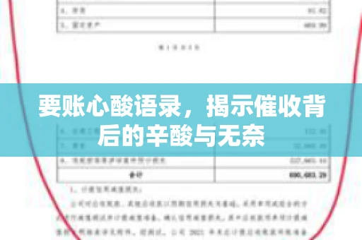 要账心酸语录,揭示催收背后的辛酸与无奈 要账心酸语录,揭示催收背后的辛酸与无奈