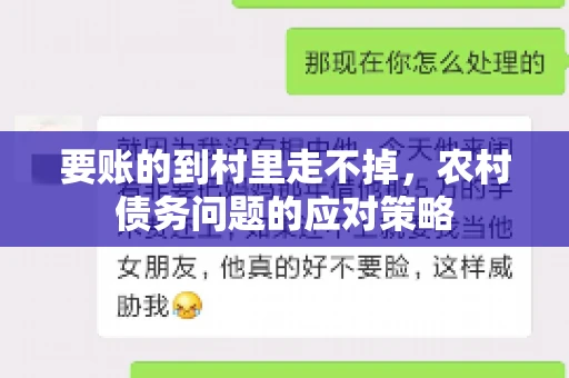 要账的到村里走不掉，农村债务问题的应对策略