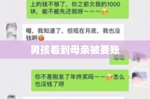 男孩看到母亲被要账
